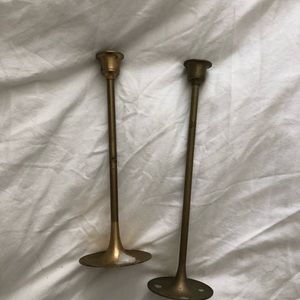 Set of two vintage brass candlesticks